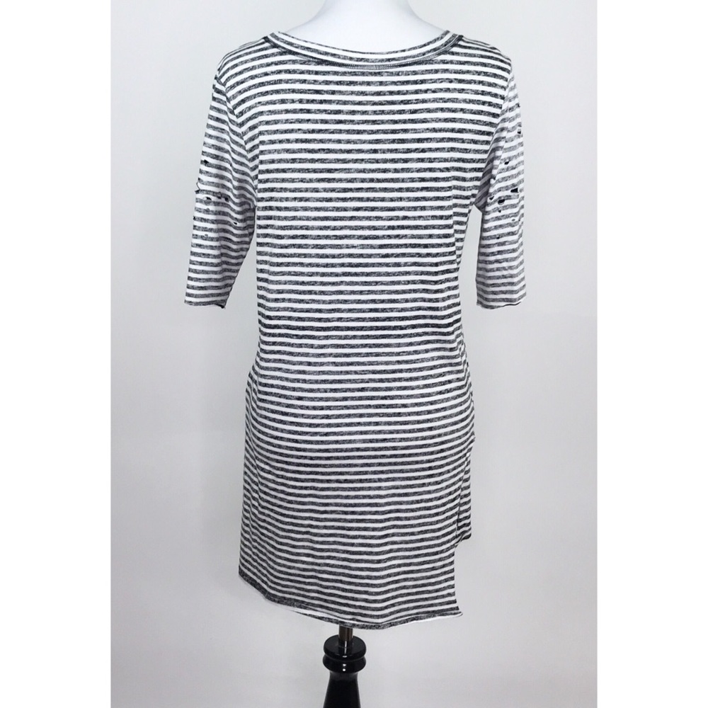 Free People Destroyed T Shirt Sz S Striped - Picture 3 of 8